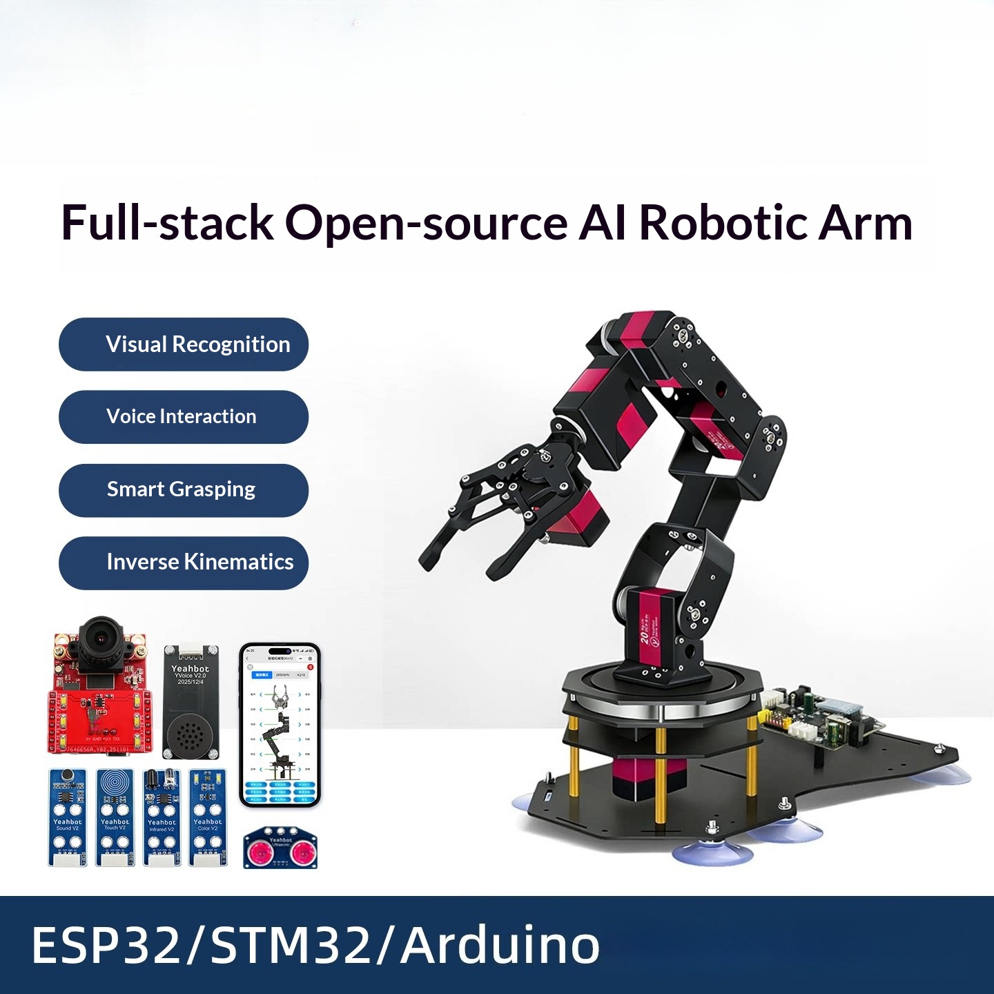 Stm32 Robot - KM1 6軸オープンソースロボットアーム AIロボットマニピュレーター STM32 ESP32 Arduino