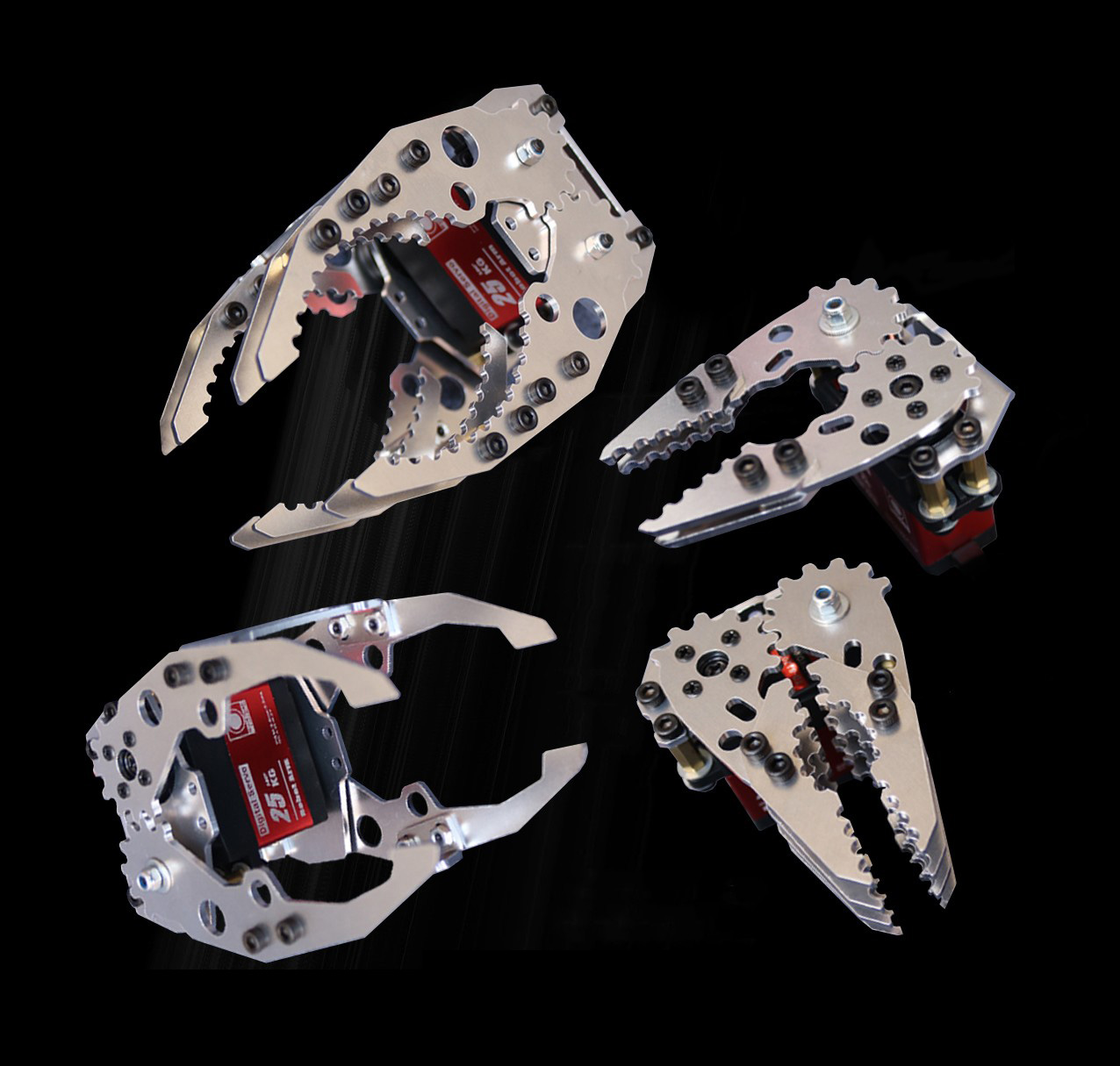 Robot Gripper Claw - 金属製メカニカルグリッパーハンドクロークランプ、MG996rサーボステアリングエンジン付き、マルチDofロボットアームキット用