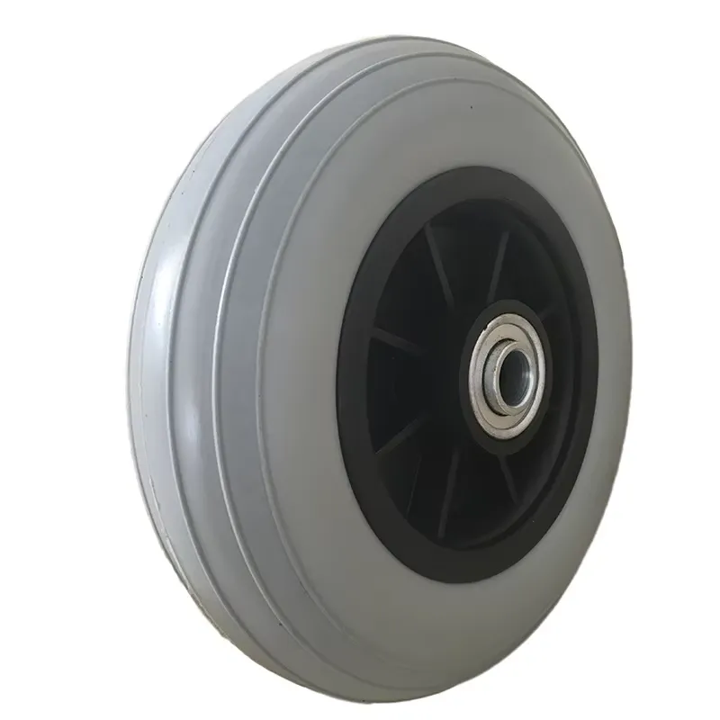 Caster Wheel - 8x2インチPUフォーム製ソリッド車椅子キャスター、電動リハビリテーション車椅子用ソリッドPUフロントホイールスペアパーツ