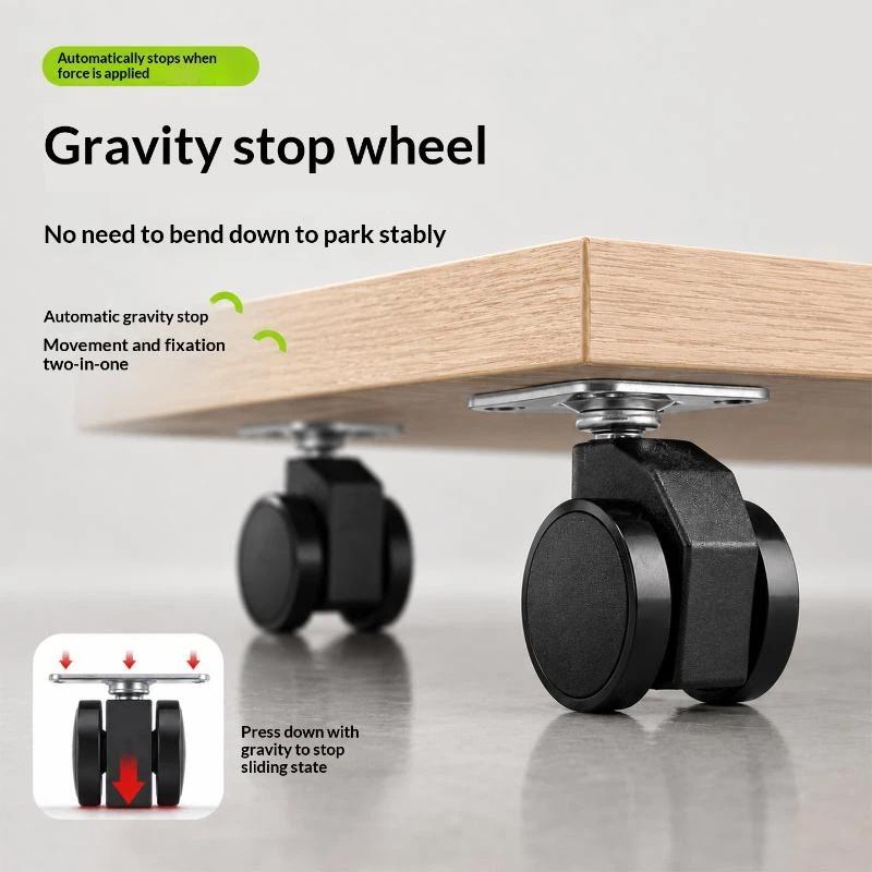 Caster Wheel - 重力式自動ロックキャスターホイール。荷重下で自動的にロック。耐荷重400ポンド。家庭用家具、収納ボックス、移動、整理に最適。