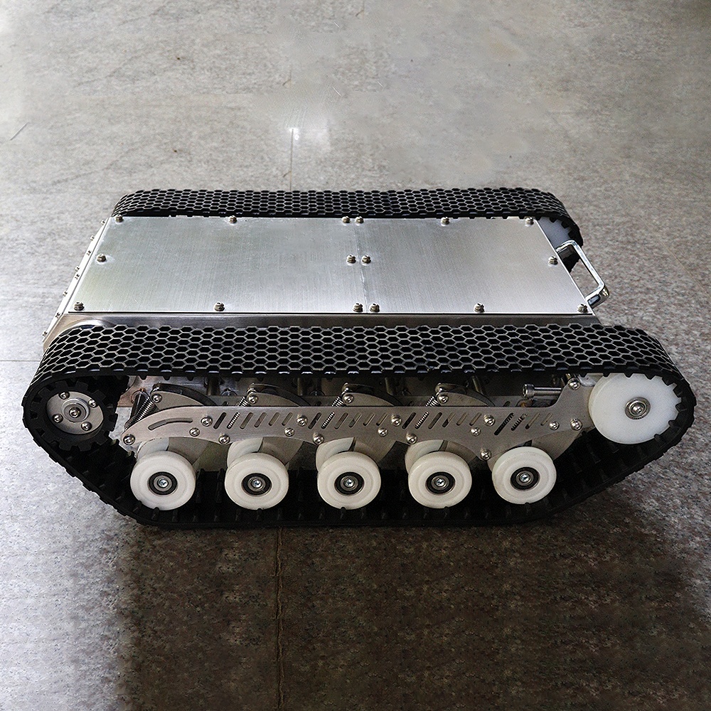 優れたガラス接着力を備えたゴムクローラ式ロボットシャーシプラ - Tracked Robot Chassis のレビューと価格
