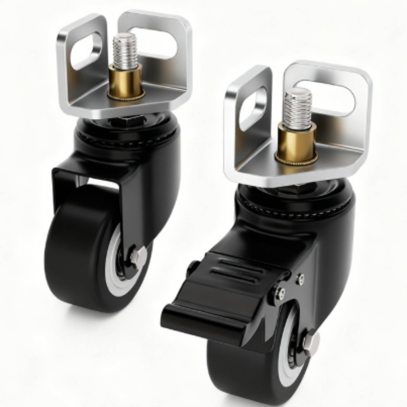 4ピースアングルスチールキャスター 取り付けが簡単なL字型ブ - Caster Wheel のレビューと価格
