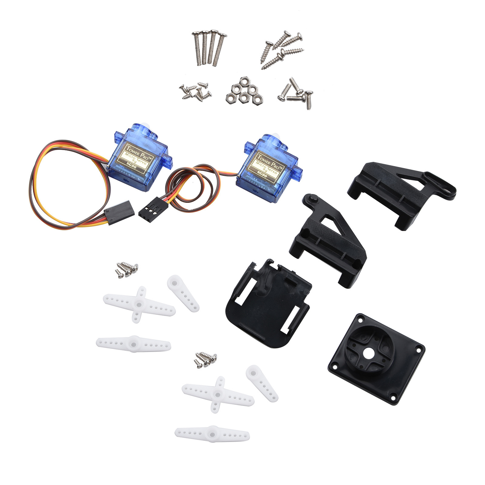 FPVナイロン製デュアル軸サーボジンバルプラットフォームフレ - Servo Kit のレビューと価格