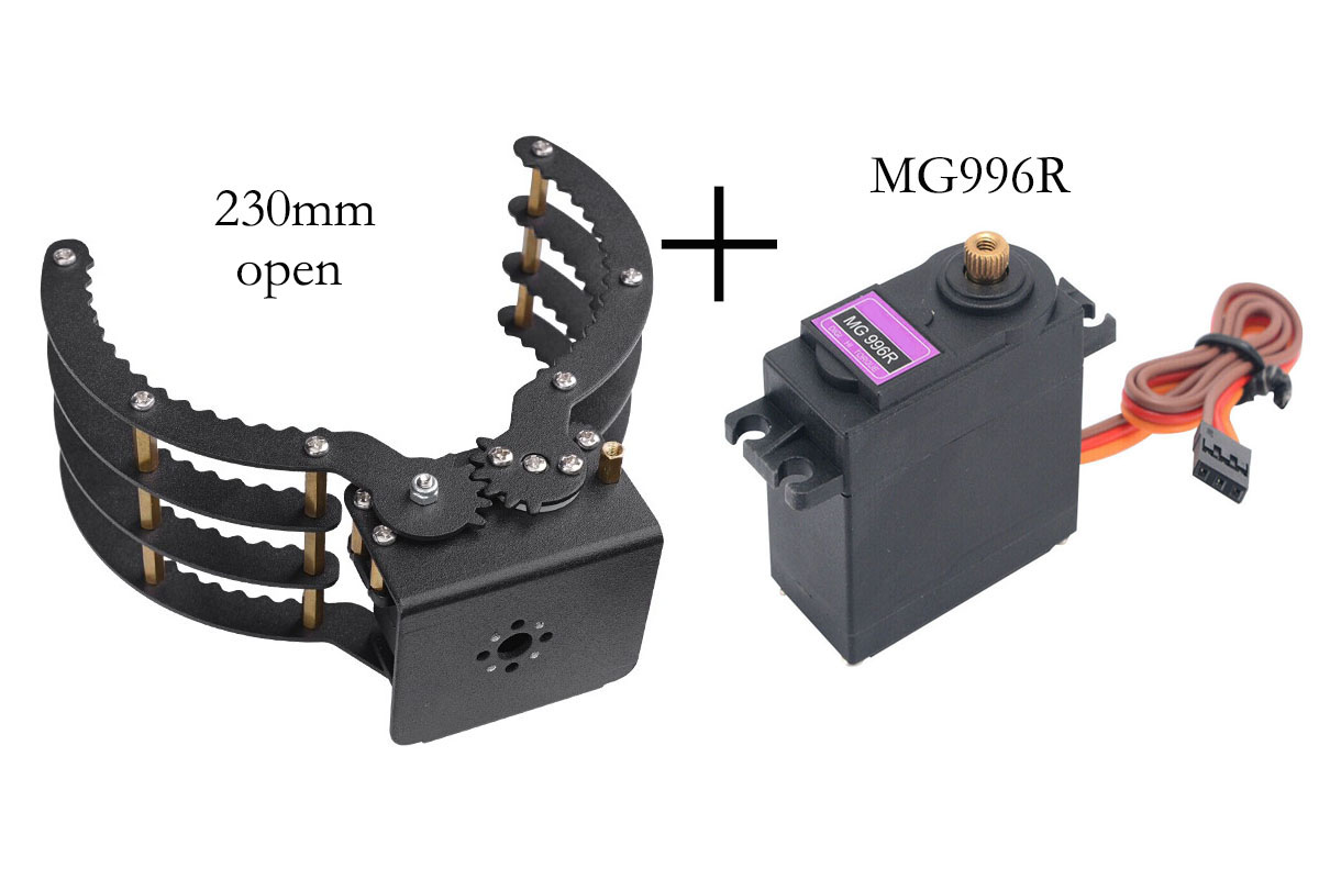 230mmの開口部を持つ機械式クロー（把持具）。MG996  - Robot Gripper Claw のレビューと価格