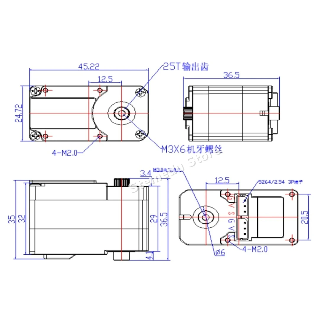 Feetech STS3250 12V 50KG 磁気エンコ - Robot Arm Metal のレビューと価格